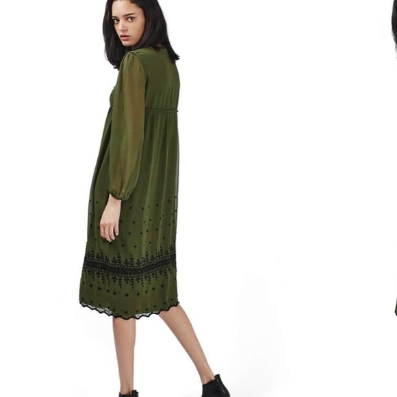 NWT Topshop Embroidered Midi Dress - Picture 2 of 5